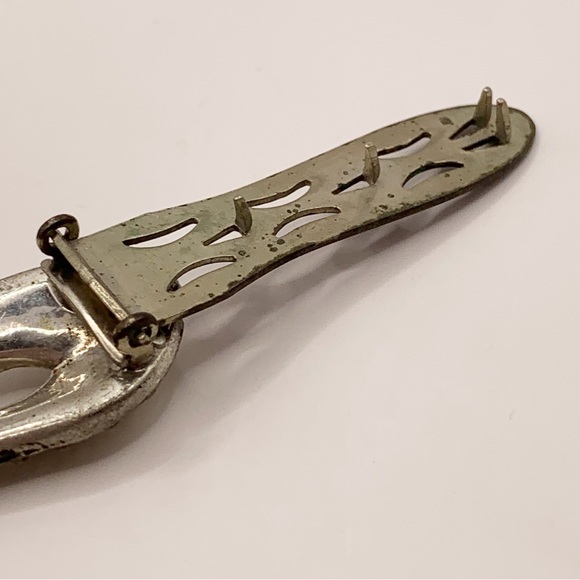 Vintage/antique clear rhinestone art deco bow dress clip 1930s? - Picture 6 of 10